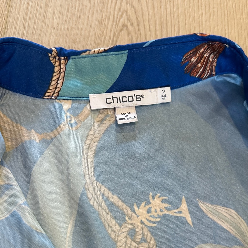 Chico's Multi-Color Scenic Print Pants & Top Set - Picture 2 of 3